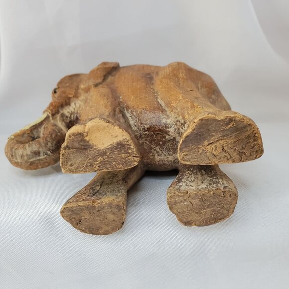 Vintage 1940-1950 Hand Carved Sirocco Wood Composite Elephant Family Figurines - Picture 16 of 16